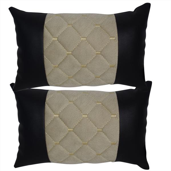 2 Stück Auto Nackenkissen Nackenpolster Leder und gesticktes Polster Design FARBAUSWAHL